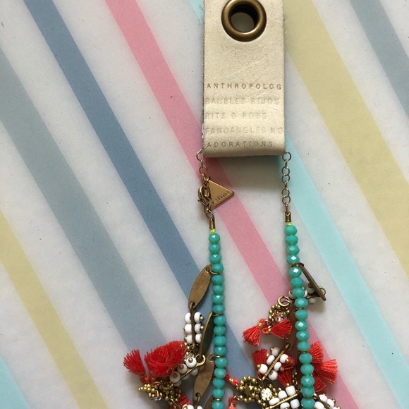 NWT Anthropologie Beaded Necklace with Charms - Picture 3 of 5